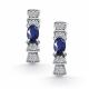 Серебряные серьги АЛЬКОР 02-5186/000С-00 с фианитом и сапфиром