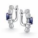 Серебряные серьги АЛЬКОР 02-5186/000С-00 с фианитом и сапфиром