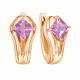 Золотые серьги Золотые узоры 02-52-0449-01 с аметистом