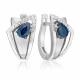 Серьги из белого золота Platina 02-5226-00-105-1120 с бриллиантом и сапфиром