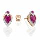Серьги из комбинированного золота Platina 02-5227-00-107-1111 с бриллиантом и рубином