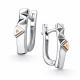 Серебряные серьги АЛЬКОР с золотой накладкой и бриллиантом 02-5243/000Б-00