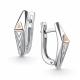 Серебряные серьги АЛЬКОР с золотой накладкой и бриллиантом 02-5245/000Б-00