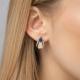 Серьги из комбинированного золота Platina 02-5249-00-105-1111 с бриллиантом и сапфиром