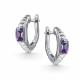 Серебряные серьги АЛЬКОР 02-5353/00АМ-00 с аметистом