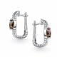 Серебряные серьги АЛЬКОР 02-5354/00РТ-00 с раухтопазом