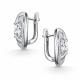 Серебряные серьги АЛЬКОР 02-5386/00ГХ-00 с фианитом и горным хрусталём