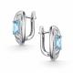 Серебряные серьги АЛЬКОР 02-5386/00ТБ-00 с топазом и фианитом