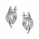 Серебряные серьги АЛЬКОР 02-5441/000Б-00 с бриллиантом