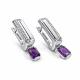 Серебряные серьги АЛЬКОР 02-5459/00АМ-00 с фианитом и аметистом