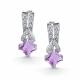 Серебряные серьги АЛЬКОР 02-5460/00АМ-00 с фианитом и аметистом