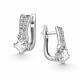 Серебряные серьги АЛЬКОР 02-5460/00ГХ-00 с фианитом и горным хрусталём