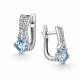 Серебряные серьги АЛЬКОР 02-5460/00ТБ-00 с топазом и фианитом