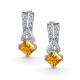 Серебряные серьги АЛЬКОР 02-5460/00ЦТ-00 с фианитом и цитрином