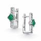 Серебряные серьги АЛЬКОР 02-5517/00АГ-00 с агатом