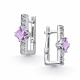 Серебряные серьги АЛЬКОР 02-5517/00АМ-00 с аметистом