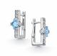 Серебряные серьги АЛЬКОР 02-5517/00ТБ-00 с топазом