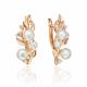 Золотые серьги Platina 02-5601-00-302-1110 с фианитом и жемчугом