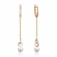 Золотые серьги Platina 02-5606-00-302-1110 с фианитом и жемчугом