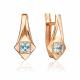 Золотые серьги Platina 02-5633-00-201-1110 с топазом