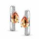 Серебряные серьги АЛЬКОР 02-5681/00ЦТ-00 с фианитом и цитрином