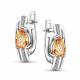 Серебряные серьги АЛЬКОР 02-5681/00ЦТ-00 с фианитом и цитрином