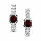 Серебряные серьги АЛЬКОР 02-5718/00ГР-00 с фианитом и гранатом