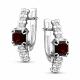 Серебряные серьги АЛЬКОР 02-5718/00ГР-00 с фианитом и гранатом