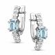 Серебряные серьги АЛЬКОР 02-5718/00ТБ-00 с топазом и фианитом