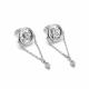 Серебряные серьги АЛЬКОР 02-5727/000Б-00 с бриллиантом