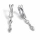Серебряные серьги АЛЬКОР 02-5740/000Б-00 с бриллиантом