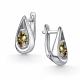 Серебряные серьги АЛЬКОР 02-5772/00СТ-00 с султанитом