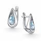 Серебряные серьги АЛЬКОР 02-5772/00ТБ-00 с топазом