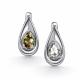 Серебряные серьги АЛЬКОР 02-5772/ГХСТ-00 с горным хрусталём и султанитом