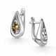 Серебряные серьги АЛЬКОР 02-5772/ГХСТ-00 с горным хрусталём и султанитом