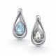 Серебряные серьги АЛЬКОР 02-5772/ГХТБ-00 с топазом и горным хрусталём