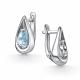 Серебряные серьги АЛЬКОР 02-5772/ГХТБ-00 с топазом и горным хрусталём