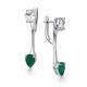 Серебряные серьги АЛЬКОР 02-5773/ГХАГ-00 с агатом и горным хрусталём
