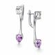 Серебряные серьги АЛЬКОР 02-5773/ГХАМ-00 с аметистом и горным хрусталём