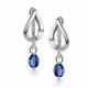 Серебряные серьги АЛЬКОР 02-5785/0ГТС-00 с гидротермальным сапфиром