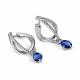 Серебряные серьги АЛЬКОР 02-5785/0ГТС-00 с гидротермальным сапфиром