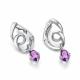 Серебряные серьги АЛЬКОР 02-5786/00АМ-00 с аметистом
