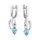 Серебряные серьги АЛЬКОР 02-5788/00ТБ-00 с топазом
