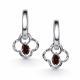 Серебряные серьги-трансформеры АЛЬКОР с гранатом 02-5790/00ГР-00