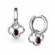 Серебряные серьги-трансформеры АЛЬКОР с гранатом 02-5790/00ГР-00