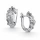 Серебряные серьги АЛЬКОР 02-5804/000Б-00 с бриллиантом