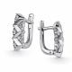 Серебряные серьги АЛЬКОР 02-5857/000Б-00 с бриллиантом