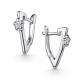 Серебряные серьги АЛЬКОР 02-5870/000Б-00 с бриллиантом