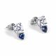 Серебряные серьги АЛЬКОР 02-5875/00ГХ-00 с фианитом и горным хрусталём