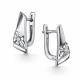 Серебряные серьги АЛЬКОР 02-5890/000Б-00 с бриллиантом